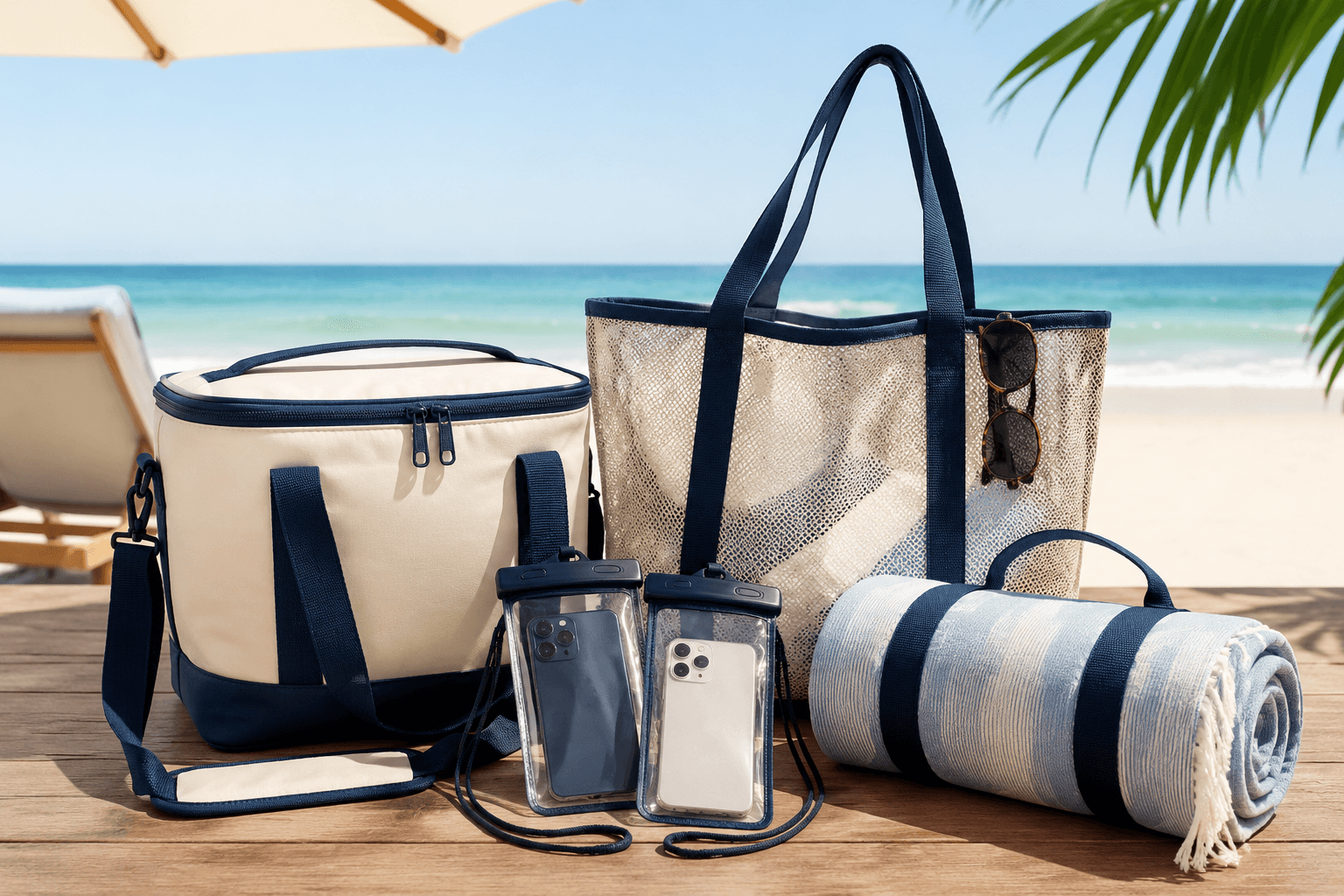Mesh Beach Tote Bag illustration